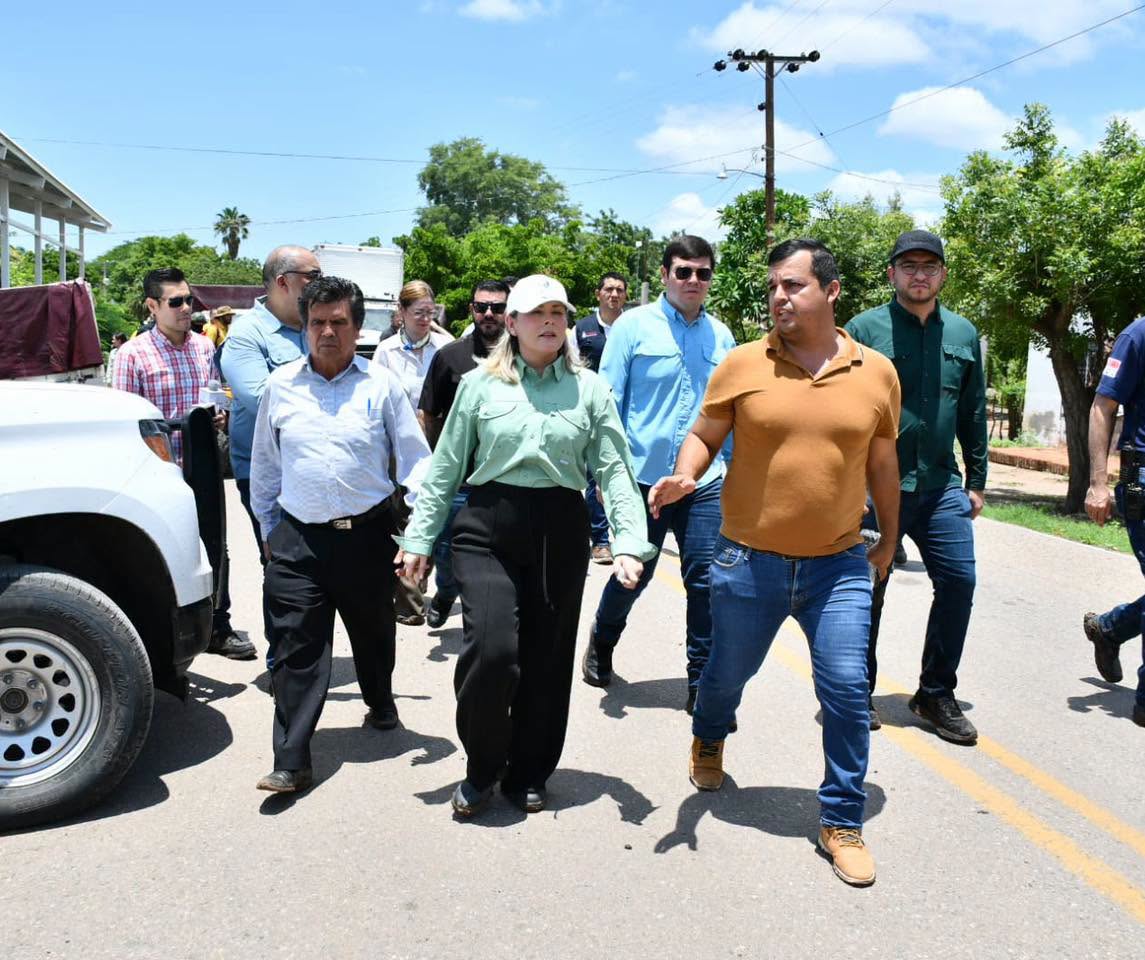 Gobernadora Yeraldine Bonilla lleva apoyos a las comunidades afectadas por las lluvias en Mocorito